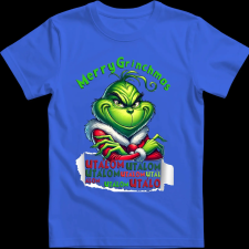 Createyou Merry Grinchmas, utálom - Férfi - Királykék - XL férfi póló