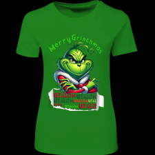 Createyou Merry Grinchmas, utálom - Női - Zöld - S női póló