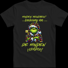 Createyou Minden rendben Grinch - Férfi - Fekete - 3XL