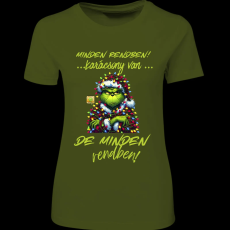 Createyou Minden rendben Grinch - Női - Sötétzöld - XL