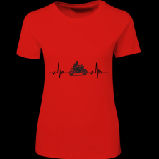 Createyou Motoros ekg - Női , Piros , L női póló