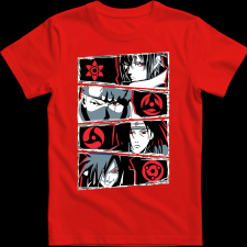 Createyou Naruto Sharinganok - Férfi - Piros - S férfi póló