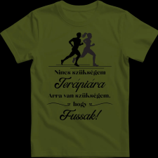 Createyou Nincs szükségem ... fussak - Gyermek , Sötétzöld , XL gyerek póló