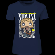 Createyou Nirvana Kurt Cobain - Női - Sötétkék - L női póló