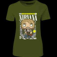 Createyou Nirvana Kurt Cobain - Női - Sötétzöld - L