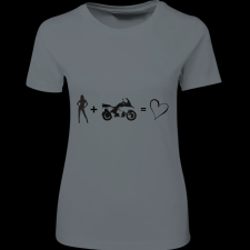 Createyou Nő + Motor = Szeretem - Női , Szürke , 2XL női póló
