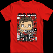 Createyou Shawn Mendes - Férfi - Piros - L férfi póló