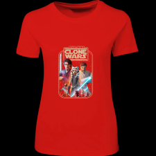 Createyou Star Wars Klón háborúk 2 - Női - Piros - 2XL női póló