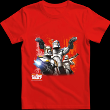 Createyou Star Wars Klón háborúk - Gyermek - Piros - S gyerek póló
