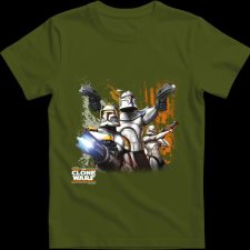 Createyou Star Wars Klón háborúk - Gyermek - Sötétzöld - L gyerek póló