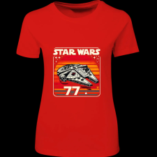 Createyou Star Wars Millennium Falcon '77 - Női - Piros - S női póló