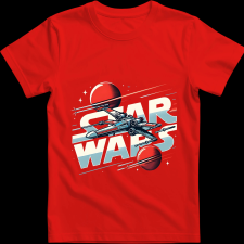 Createyou Star Wars X-Wing 2 - Gyermek - Piros - XL gyerek póló