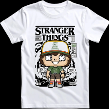 Createyou Stranger Things Dustin - Férfi - Fehér - 3XL férfi póló
