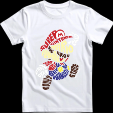 Createyou Super Mario - Férfi - Fehér - 3XL férfi póló