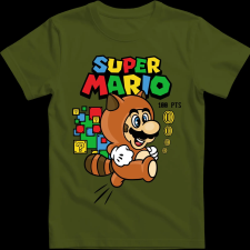 Createyou Super Mario mosómedve - Gyermek - Sötétzöld - XL gyerek póló