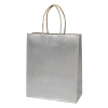 Creative Dísztasak CREATIVE Classic Simple M 22x25x10 cm kraft egyszínű ezüst sodort füles