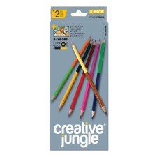 Creative Jungle Színes ceruza creative jungle grey kétvég&#369; háromszöglet&#369; 24 szín/készlet aba1846a színes ceruza