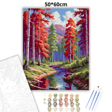 Creative Land Kft Álomszerű erdei patak - számfestő készlet – 50×60 cm (Keret nélkül) kreatív és készségfejlesztő