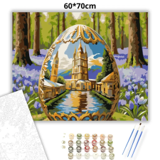 Creative Land Kft Aranyló díszes tojás - számfestő készlet – 60×70 cm (Keretre feszítve) kreatív és készségfejlesztő