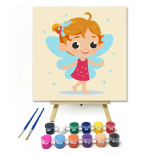 Creative Land Kft Bájos tündérlány - gyerek számfestő készlet – 40×40 cm (Keretre feszítve) kreatív és készségfejlesztő