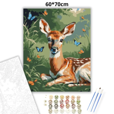 Creative Land Kft Békés őzgida pillangókkal - számfestő készlet – 60×70 cm (Keret nélkül) kreatív és készségfejlesztő
