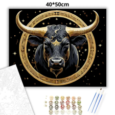 Creative Land Kft Bika - Éjfekete erő - számfestő készlet – 40×50 cm (Keretre feszítve) kreatív és készségfejlesztő