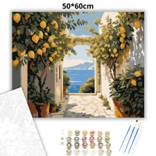 Creative Land Kft Citromos sétány - számfestő készlet – 50×60 cm (Keretre feszítve) kreatív és készségfejlesztő