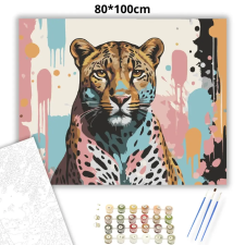 Creative Land Kft Energikus leopárd tekintet - számfestő készlet – 80×100 cm (Keret nélkül) kreatív és készségfejlesztő