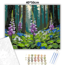 Creative Land Kft Gyűszűvirágok nyugalma - számfestő készlet – 40×50 cm (Keretre feszítve) kreatív és készségfejlesztő