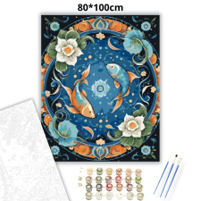 Creative Land Kft Halak – Kozmikus áramlás - számfestő készlet – 80×100 cm (Keret nélkül) kreatív és készségfejlesztő