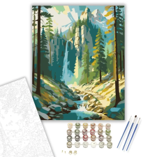 Creative Land Kft Hűs hegyi vízesés - számfestő készlet – 80×100 cm (Keret nélkül) kreatív és készségfejlesztő