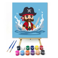 Creative Land Kft Kalózkapitány karddal - gyerek számfestő készlet – 40×40 cm (Keretre feszítve) kreatív és készségfejlesztő