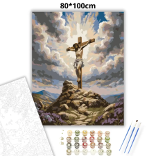 Creative Land Kft Keresztre feszített Jézus - számfestő készlet – 80×100 cm (Keret nélkül) kreatív és készségfejlesztő