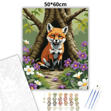 Creative Land Kft Kíváncsi rókakölyök - számfestő készlet – 50×60 cm (Keret nélkül) kreatív és készségfejlesztő