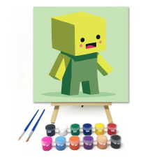 Creative Land Kft Kocka baba - gyerek számfestő készlet – 50×50 cm (Keretre feszítve) kreatív és készségfejlesztő