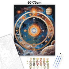Creative Land Kft Kozmikus bolygógyűrű - számfestő készlet – 60×70 cm (Keret nélkül) kreatív és készségfejlesztő
