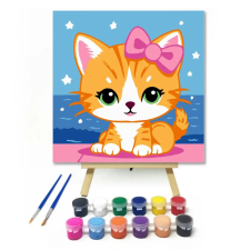 Creative Land Kft Masnis kiscica - gyerek számfestő készlet – 50×50 cm (Keretre feszítve) kreatív és készségfejlesztő
