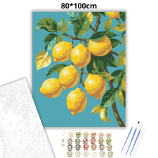 Creative Land Kft Mediterrán citromág - számfestő készlet – 80×100 cm (Keretre feszítve) kreatív és készségfejlesztő
