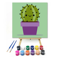 Creative Land Kft Mosolygós kaktusz - gyerek számfestő készlet – 50×50 cm (Keret nélkül) kreatív és készségfejlesztő