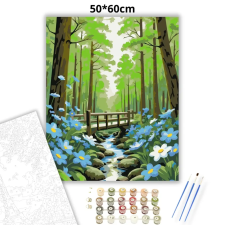 Creative Land Kft Napfényes erdei fahíd - számfestő készlet – 50×60 cm (Keret nélkül) kreatív és készségfejlesztő