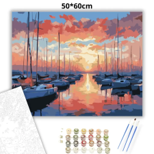 Creative Land Kft Naplementés kikötő - számfestő készlet – 50×60 cm (Keret nélkül) kreatív és készségfejlesztő