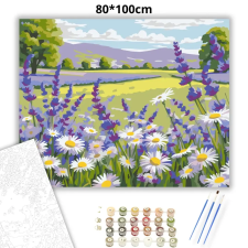 Creative Land Kft Napsütötte margaréták nyugalma - számfestő készlet – 80×100 cm (Keretre feszítve) kreatív és készségfejlesztő