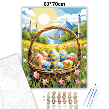 Creative Land Kft Napsütötte tojás kosár - számfestő készlet – 60×70 cm (Keret nélkül) kreatív és készségfejlesztő