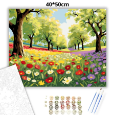 Creative Land Kft Napsütötte vadvirágok - számfestő készlet – 40×50 cm (Keretre feszítve) kreatív és készségfejlesztő