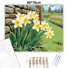 Creative Land Kft Nárciszok a kőfalnál - számfestő készlet – 60×70 cm (Keret nélkül) kreatív és készségfejlesztő
