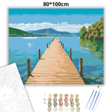 Creative Land Kft Nyugodt tóparti stég - számfestő készlet – 80×100 cm (Keretre feszítve) kreatív és készségfejlesztő