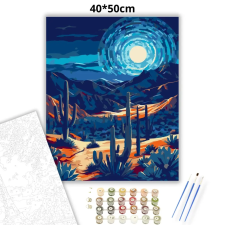 Creative Land Kft Ragyogó holdgyűrű - számfestő készlet – 40×50 cm (Keretre feszítve) kreatív és készségfejlesztő