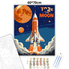 Creative Land Kft Retro Hold küldetés - számfestő készlet – 60×70 cm (Keretre feszítve) kreatív és készségfejlesztő