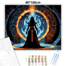 Creative Land Kft Sejtelmes varázslónő - számfestő készlet – 80×100 cm (Keretre feszítve) kreatív és készségfejlesztő