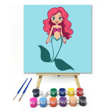 Creative Land Kft Sellőlány uszonya - gyerek számfestő készlet – 30×30 cm (Keretre feszítve) kreatív és készségfejlesztő